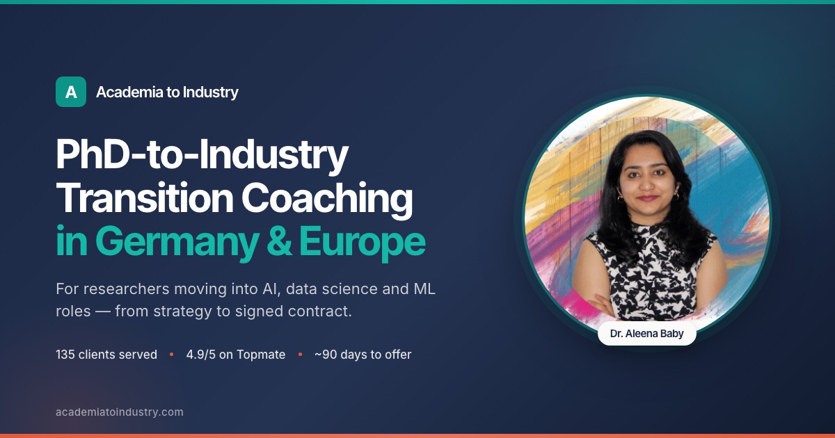 Academia to Industry &mdash; PhD Career Transition Coaching in Germany and Europe